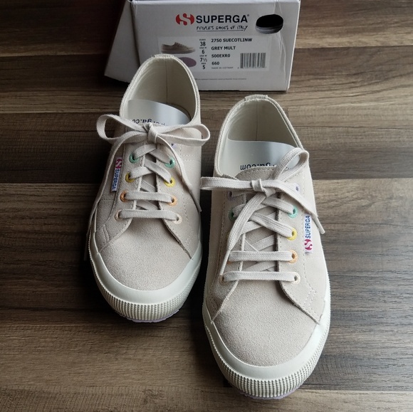 superga rainbow eyelet